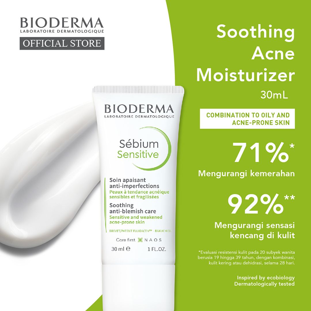 Bioderma Sebium Sensitive 30 ml - Soothing Acne Moisturizer / Pelembab untuk Menenangkan Kulit Berjerawat - 1