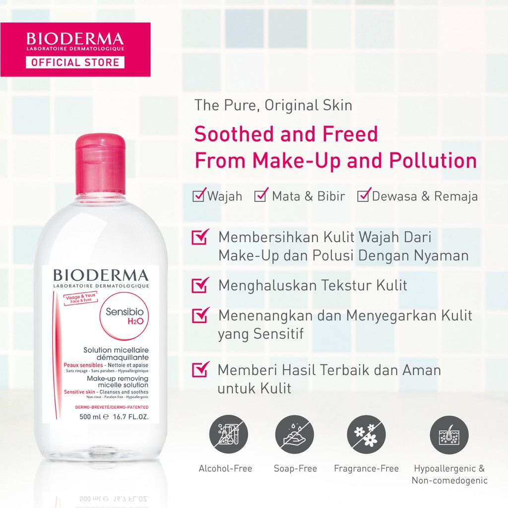 Bioderma Sensibio H2O 500 ml - Micellar Water untuk Semua Jenis Kulit / Kulit Sensitif - 3