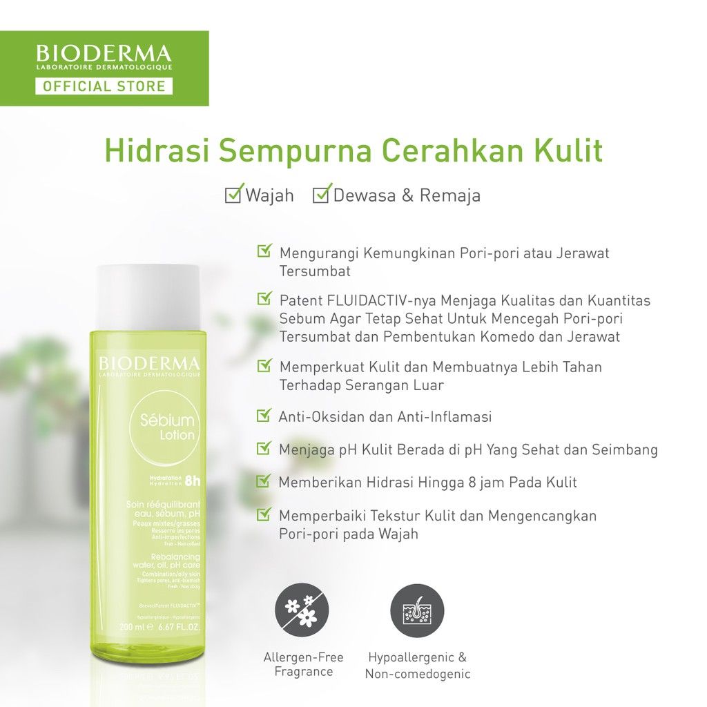 Bioderma Sebium Lotion 200 ml - Toner untuk Kulit Kombinasi / Berminyak / Berjerawat - 3