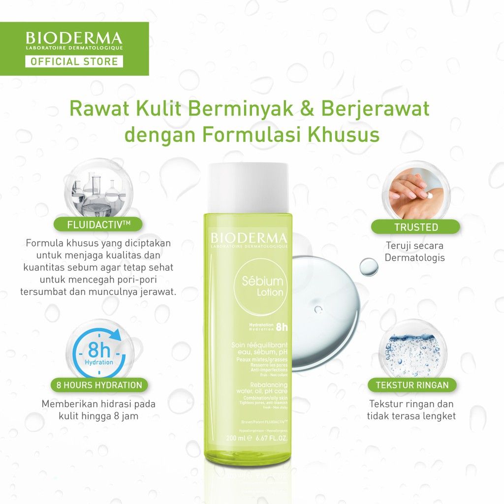 Bioderma Sebium Lotion 200 ml - Toner untuk Kulit Kombinasi / Berminyak / Berjerawat - 2