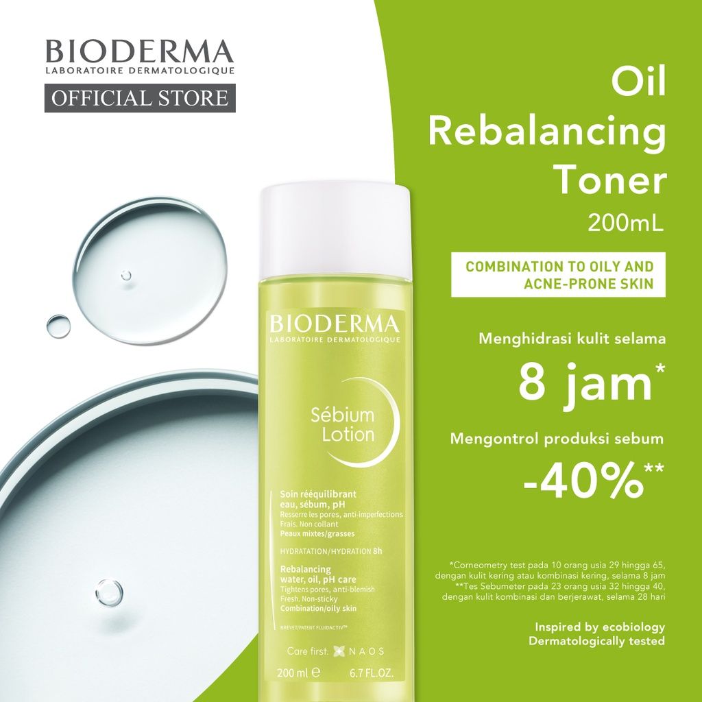 Bioderma Sebium Lotion 200 ml - Toner untuk Kulit Kombinasi / Berminyak / Berjerawat - 1