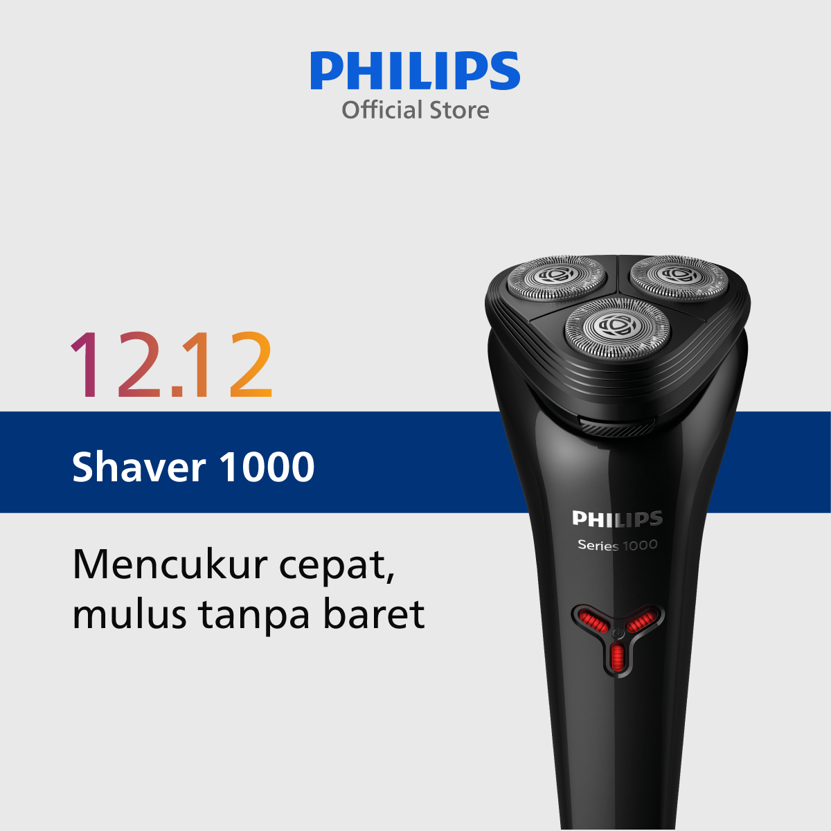 Philips Shaver 3HD 1000 Series S1103/02 Pencukur Jenggot & Kumis - 1