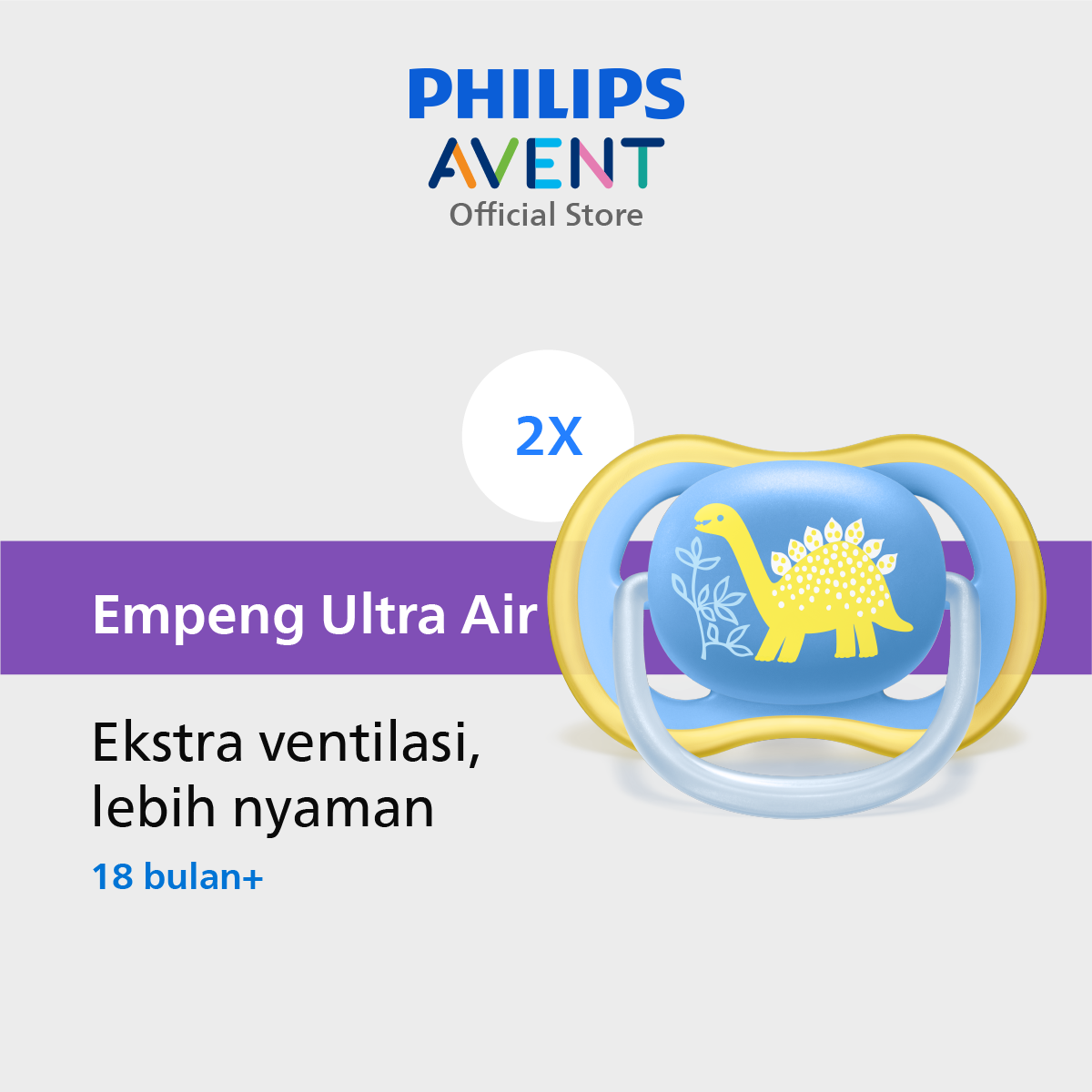 Philips Avent Soother Ultra Air 18m+ SCF349/10 Pacifer Empeng Dot Bayi - 1