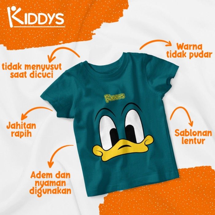 Kiddys Baju Setelan Kaos Anak Motif Sablon Paus Warna Tosca Tua KDS88 3-4 tahun - 3