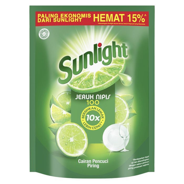 Sunlight Sabun Cuci Piring Lime Jeruk Nipis Refill Pouch 910 ml - 2