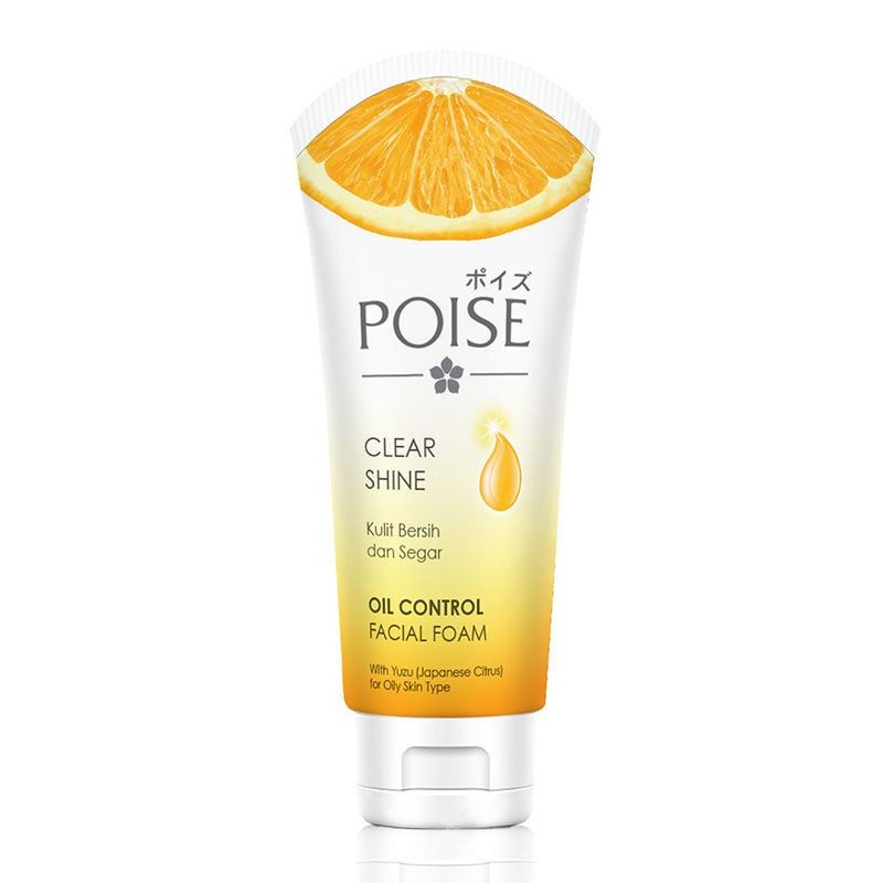 Sabun Cuci Muka Poise Clear Shine Oil Control Facial Foam 100 gr Kuning Citrus Muka Berminyak - 2