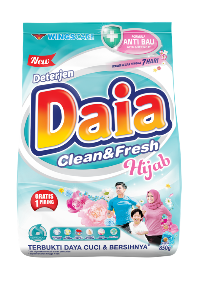 Detergen Bubuk Daia Clean & Fresh Hijab Hijau Biru Tosca 1.7 kg - 2