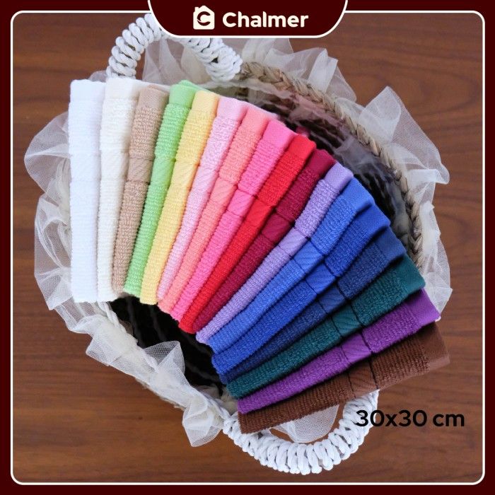 Handuk Chalmer 30x30 cm Sapu Tangan Handuk Muka Handuk Wajah - Cokelat Tua - 2