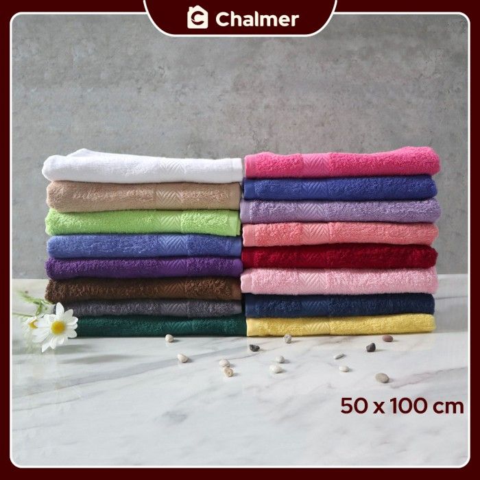 Handuk Mandi Chalmer 50x100 cm Medium Handuk Travel - Putih - 2