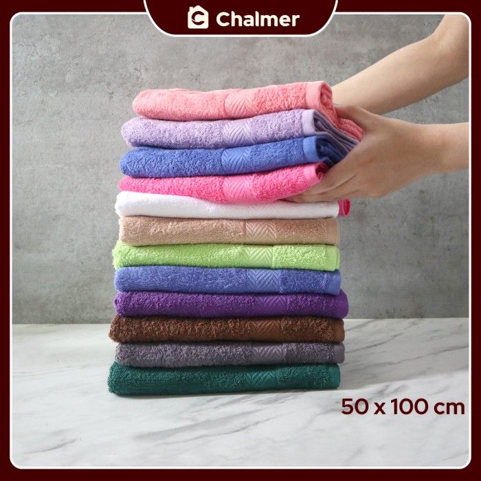 Handuk Mandi Chalmer 50x100 cm Medium Handuk Travel - Putih - 4