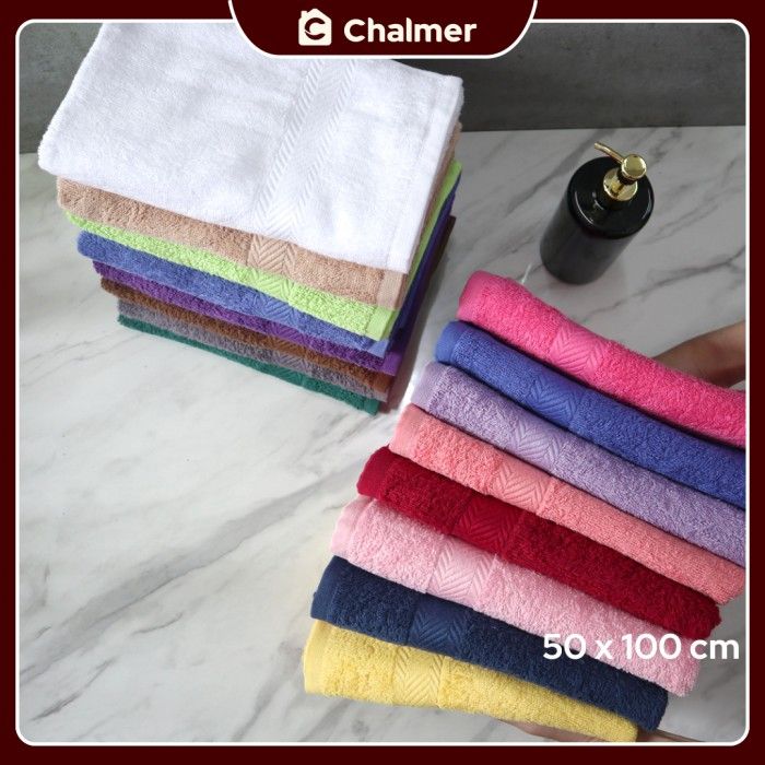 Handuk Mandi Chalmer 50x100 cm Medium Handuk Travel - Putih - 5