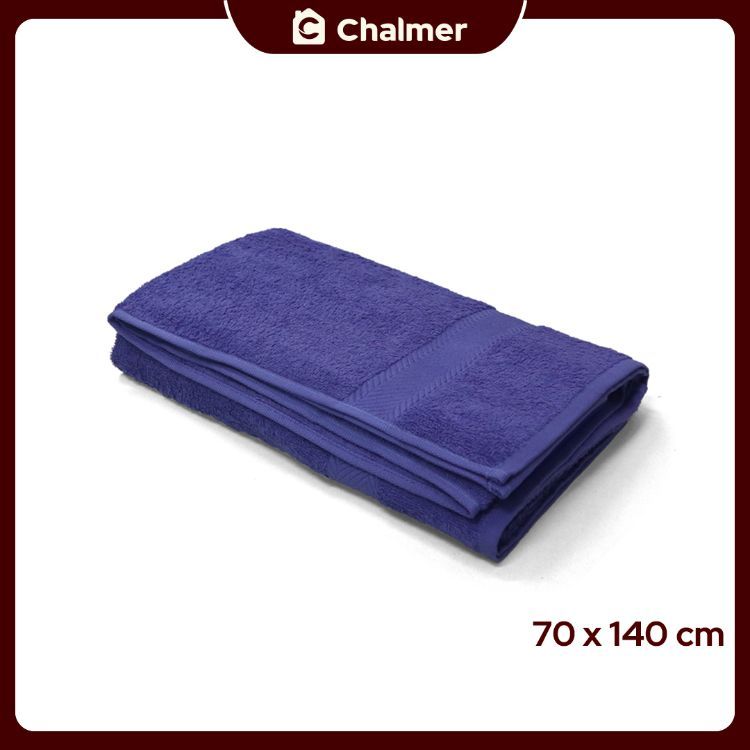 Handuk Mandi Chalmer 70x140 cm Ukuran Besar Handuk Dewasa - Biru Sedang - 1