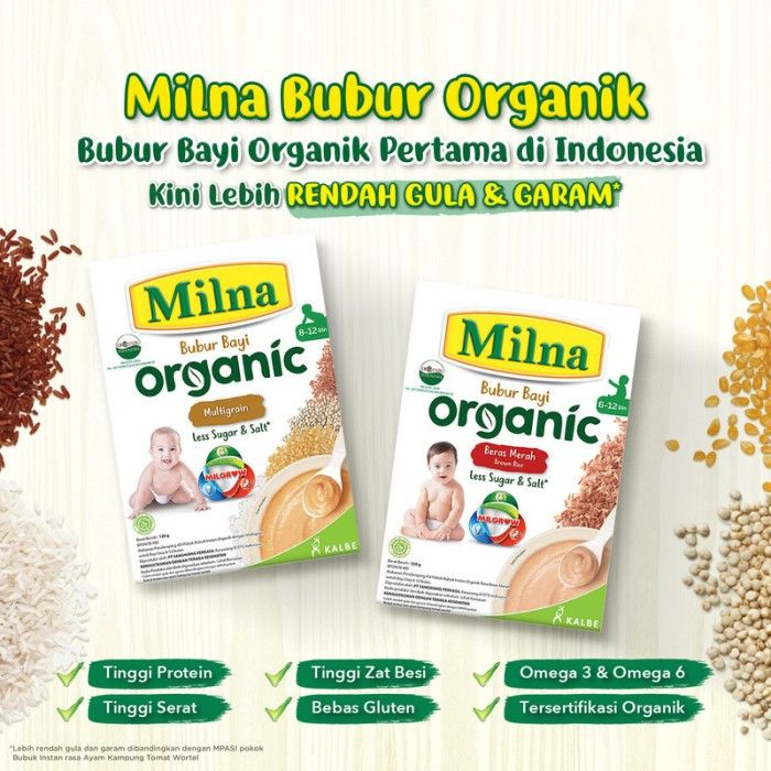 2 MILNA Bubur Organik 8+ Multigrain 120g Free 2 Box MRC - 4