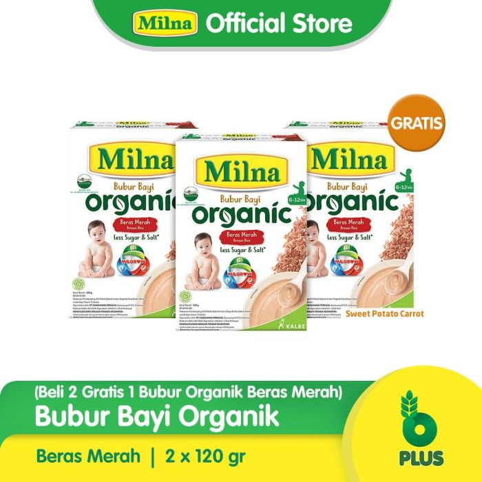 2 Milna BO 6+ Beras Merah 120G Free BO 6+ Beras Merah 120G - 1