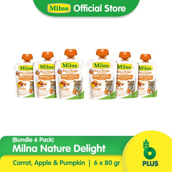 Milna Nature Delight Apple Pumpkin Carrot 80G (6 Pack) - 1