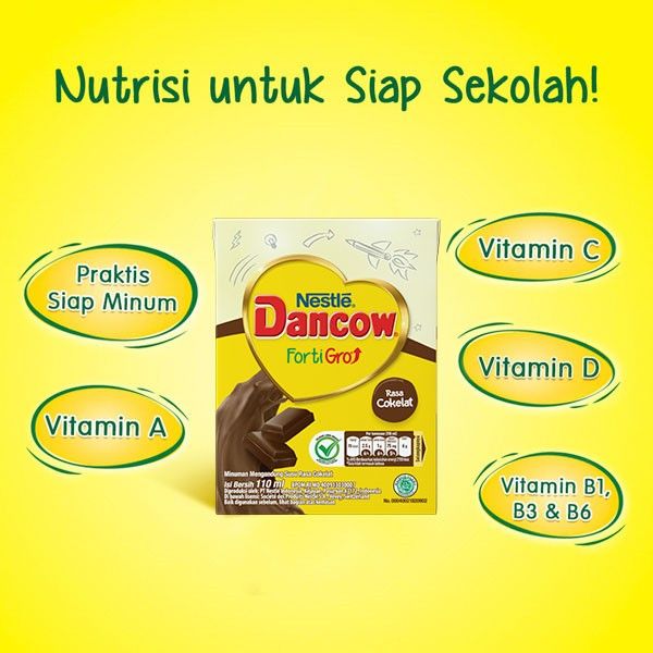 DANCOW FortiGro Coklat UHT 110ml x 8pcs GRATIS Biskuit - 3