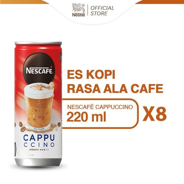 NESCAFE Kopi Minuman Kaleng Rasa Cappuccino 220ml x 8pcs - 1