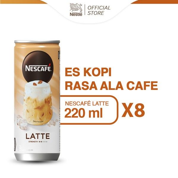 NESCAFE Kopi Minuman Kaleng Rasa Latte 220ml x 8pcs - 1