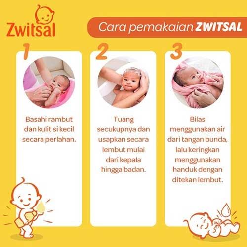 Zwitsal Natural Baby Bath 2in1 Hair & Body Pouch 450ml - 5