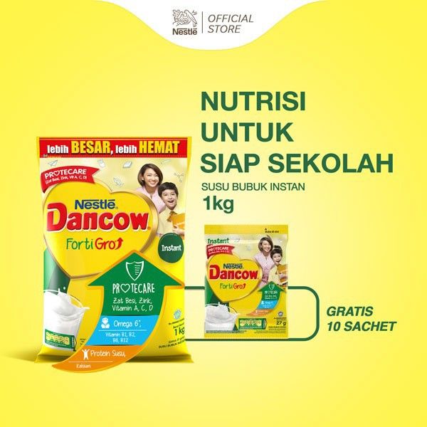 DANCOW FortiGro Susu Bubuk Susu Anak Instant Pouch 1kg Promo Hadiah - 1