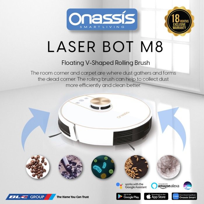 ONASSIS SMART ROBOT VACUM LASERBOT M8 EXTRA SUCTION POWER 2700 PA 3 - 4