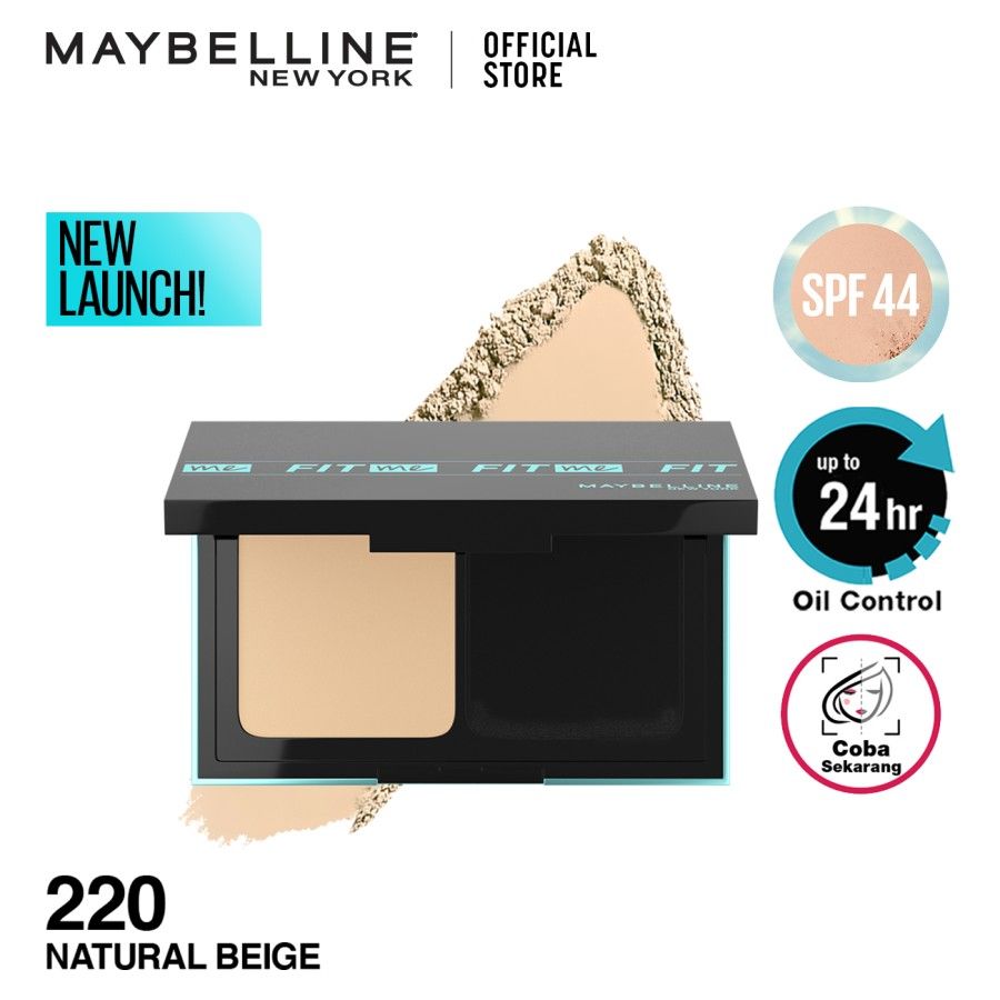 Maybelline Fit Me Matte and Poreless 24HR Oil Control Powder Foundation - 220 - 1