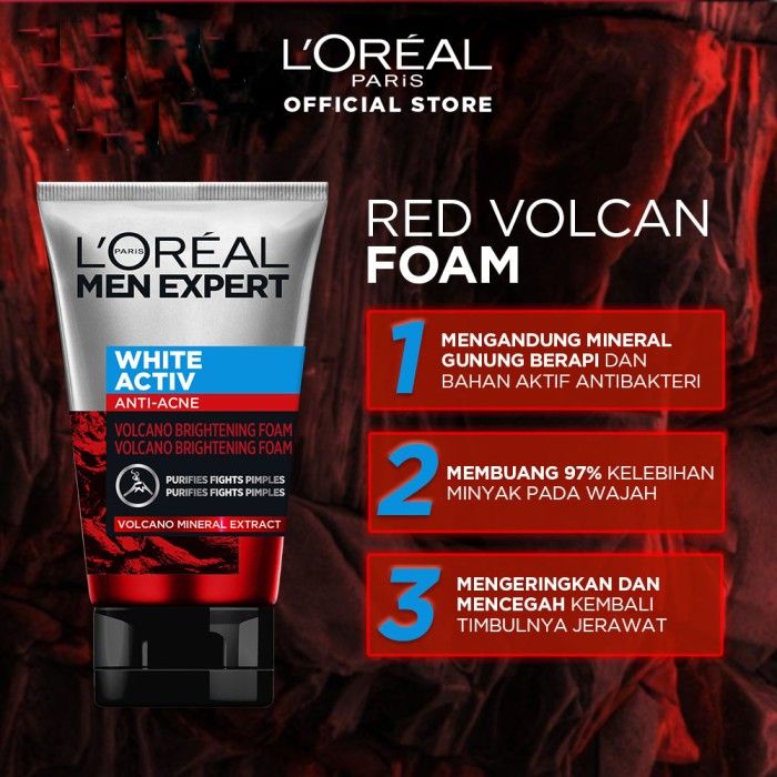 L'Oreal Paris Men Expert White Active Volcano Foam - 100ml - 2