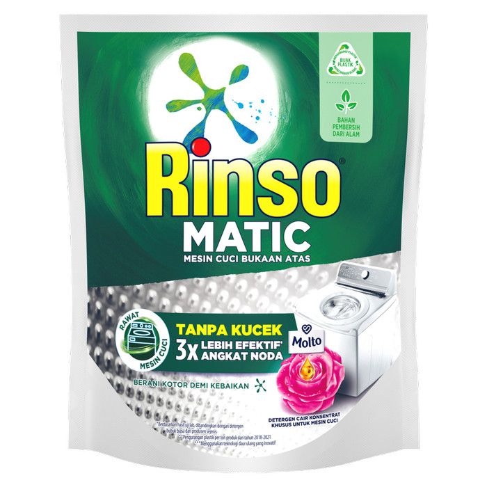 Rinso Matic Deterjen Cair Mesin Bukaan Atas 1.45L Twinpack - 2