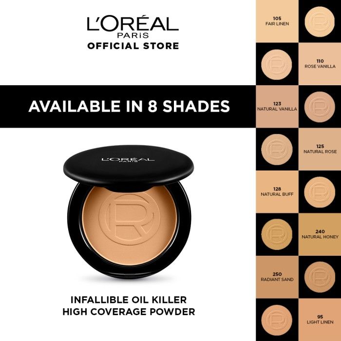 L'Oreal  Paris Infallible Oil Killer High Coverage Powder - 240 Natural Honey - 2