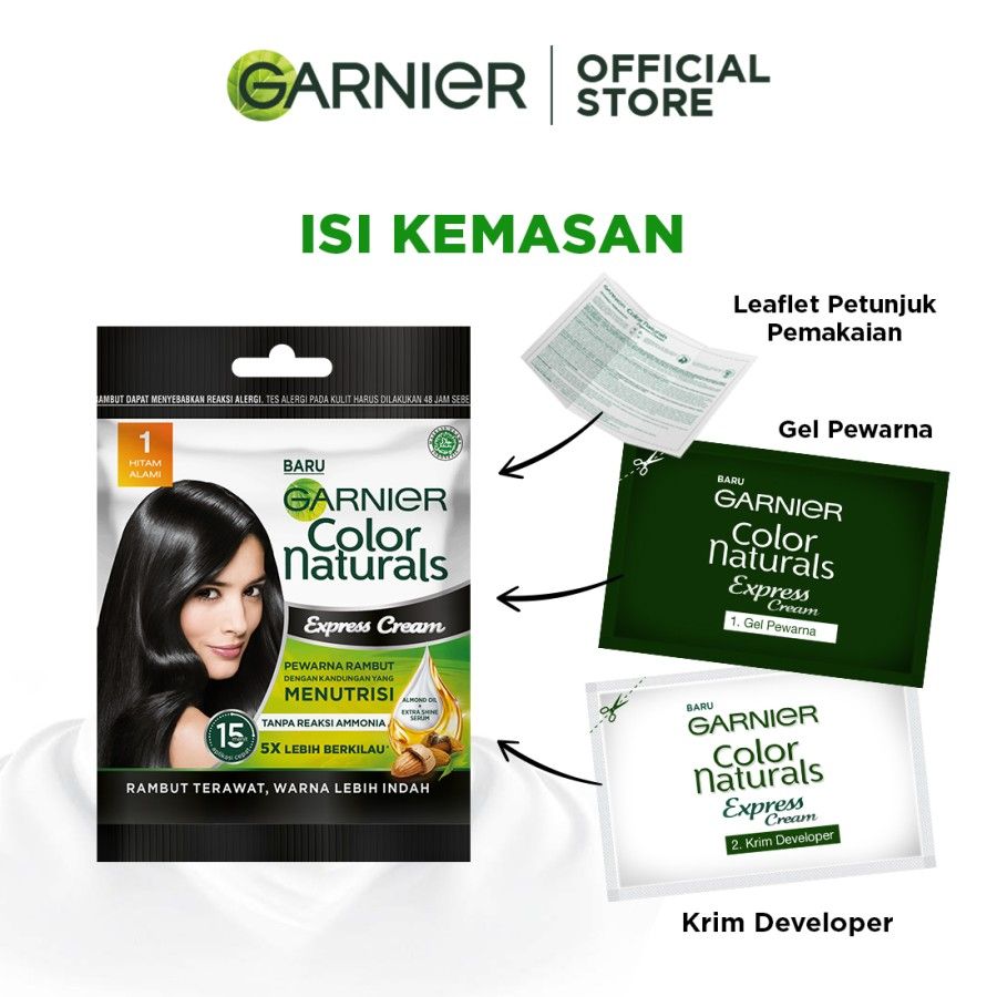 Garnier Color Natural Express Cream Coklat Gelap Sachet - 2