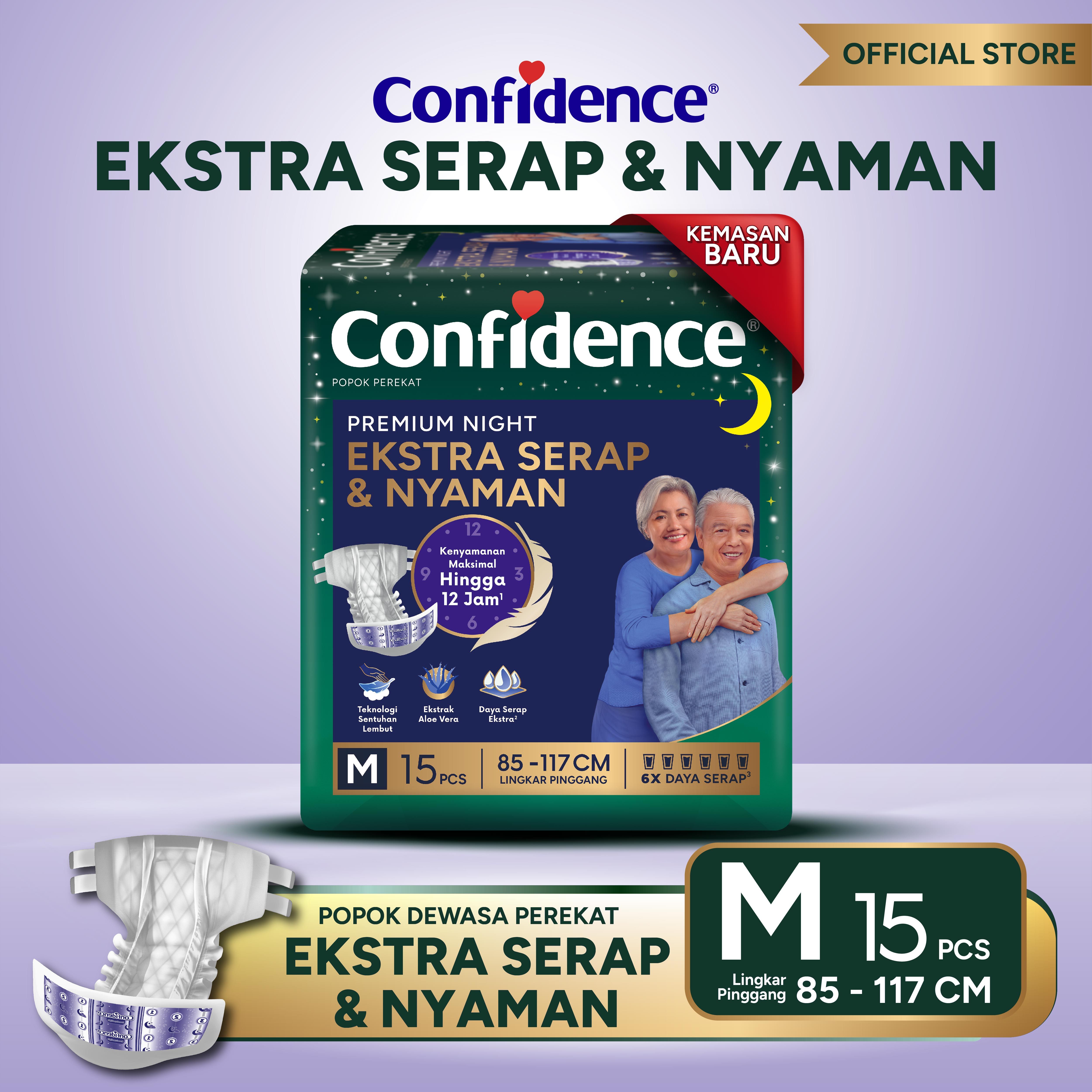 Confidence Popok Dewasa Premium Night M 15 - 1