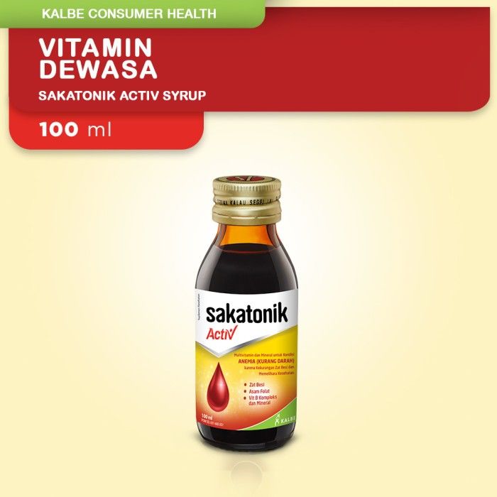 Sakatonik Activ Syrup 100ml - Multivitamin & Mineral untuk Anemia - 1