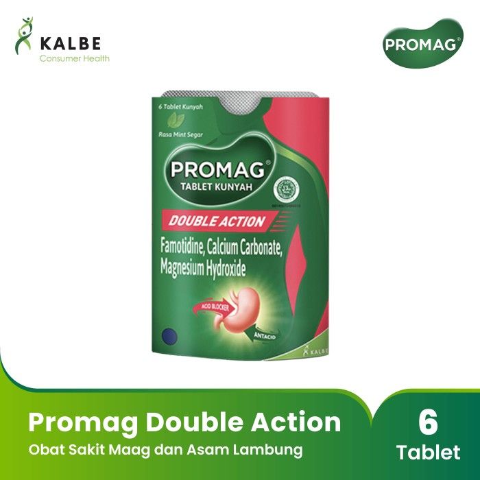 Promag Double Action Obat Sakit Maag dan Asam Lambung 1 Sleeve @ 6 Tablet - 1