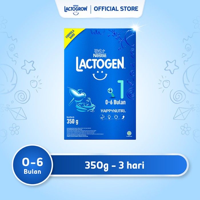 Nestle LACTOGEN 1 Susu Formula 0-6 bln Box 350g - 1