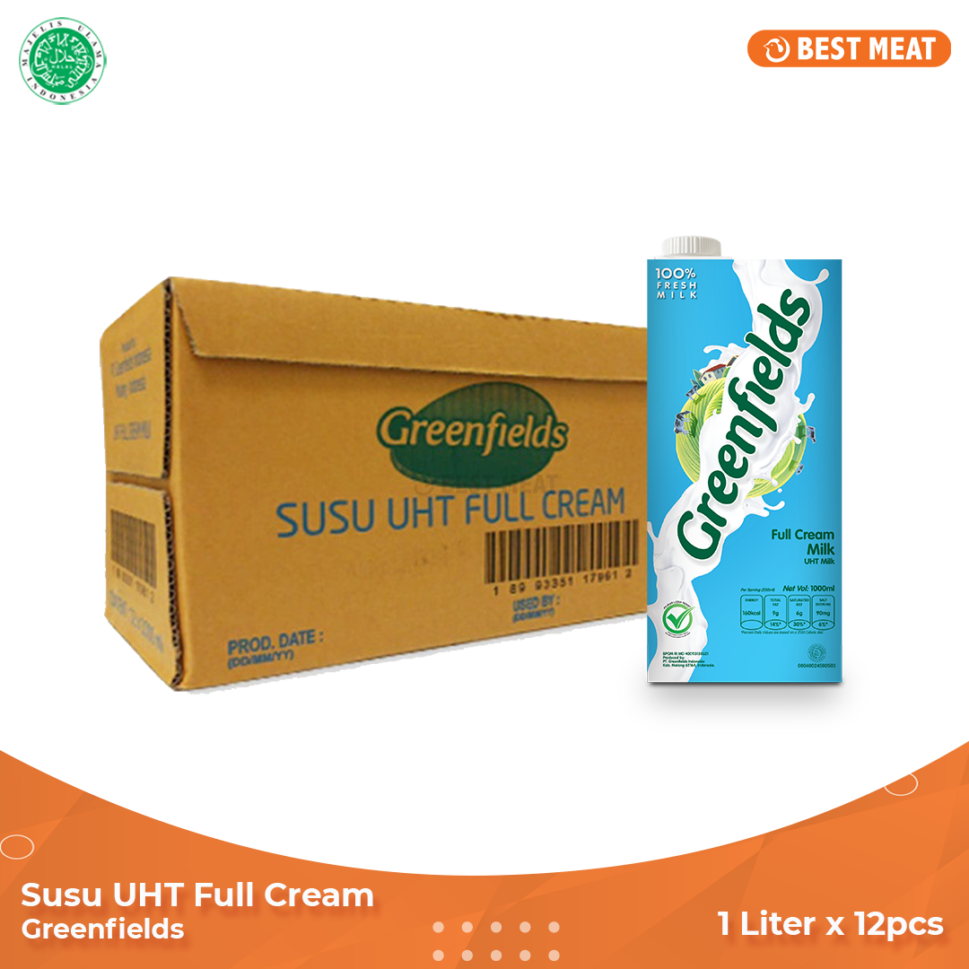 Susu Greenfields UHT Full Cream 1000 ml (12 pcs/1 Karton) - 1