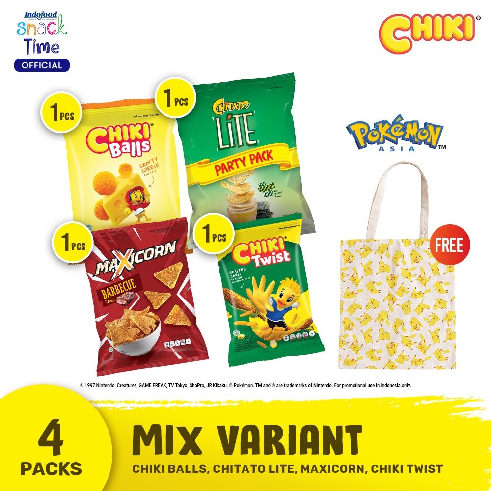 Indofood Snack Time - Paket Totebag Pokémon Artwork 1 - 1