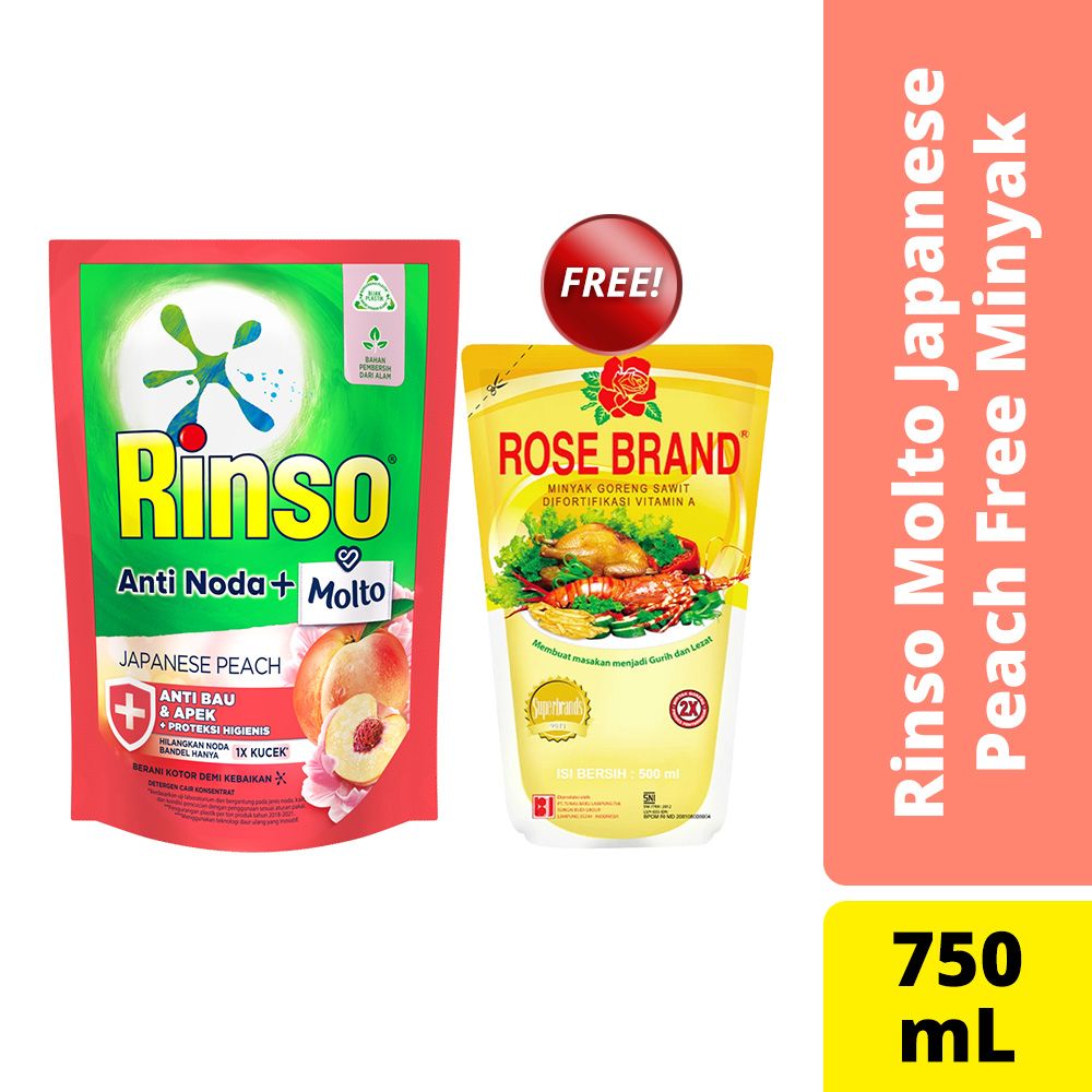 Rinso Molto Cair Japanese Peach 750ML Free Minyak - 1