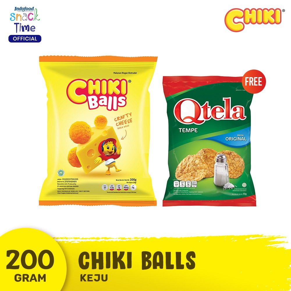 Chiki Ball Keju 200 Gr - Get Qtela Tempe Original 55 Gr - 1