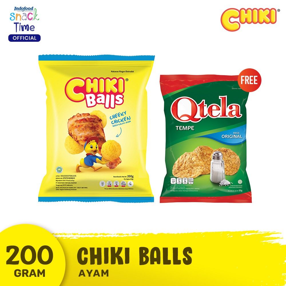 Chiki Ball Ayam 200 Gr - Get Qtela Tempe Original 55 Gr - 1