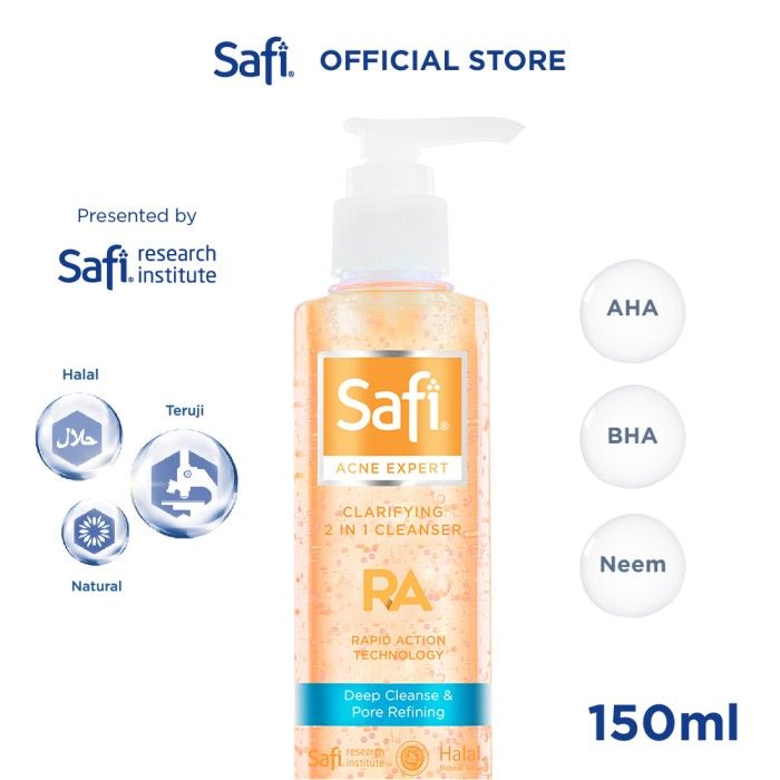 Safi Acne Expert Clarifying 2in1 Cleanser Jerawat 150ml - Wajah - 1