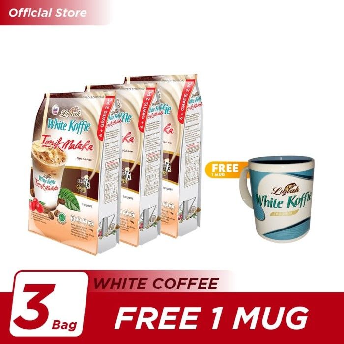 Kopi Luwak White Koffie Tarik Malaka Bag 6x30gr [3] - Free 1 Mug - 1