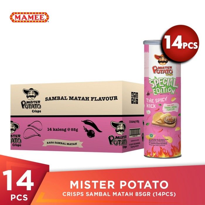 Mister Potato Crisps Sambal Matah 85gr (Special Edition) 14 Pcs - 1