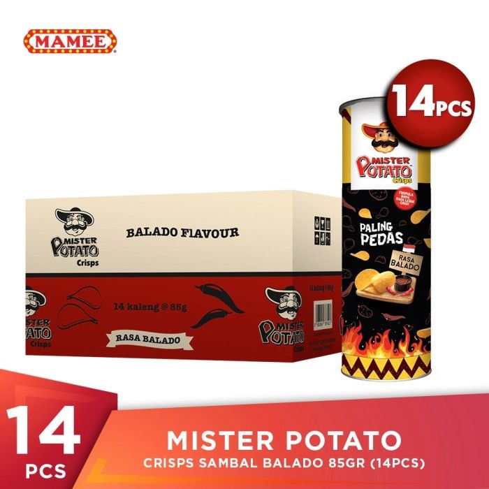 Mister Potato Crisps Sambal Balado 85gr (Special Edition) 14 Pcs - 1