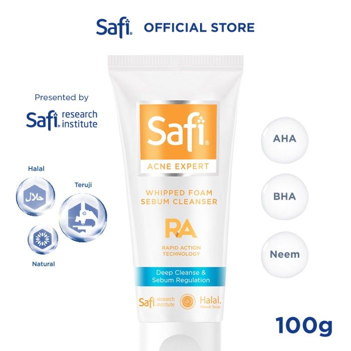 Safi Acne Expert Whipped Foam Sebum Cleanser Jerawat 100gr - Wajah - 1