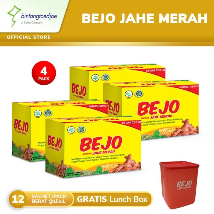 Bejo Jahe Merah Sachet 4 Pack (48 Sachet) FREE Lunch Box - 1