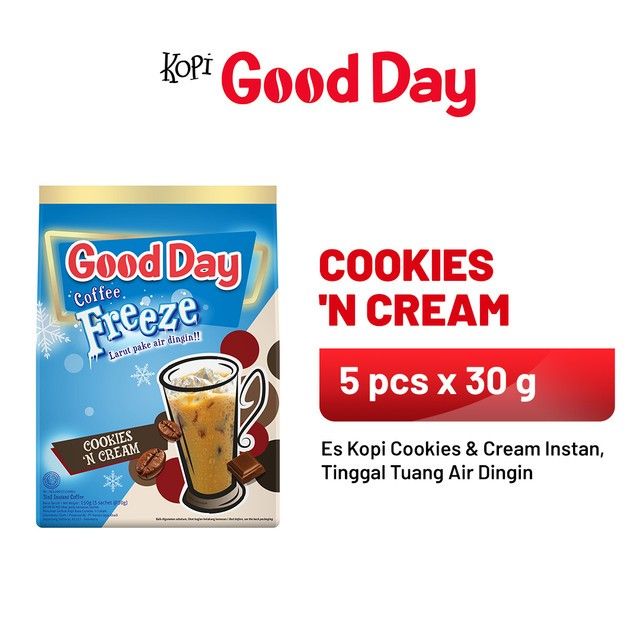 GOOD DAY Coffee Freeze Cookies n Cream 1 Dus (5 x 30 gr) - 1