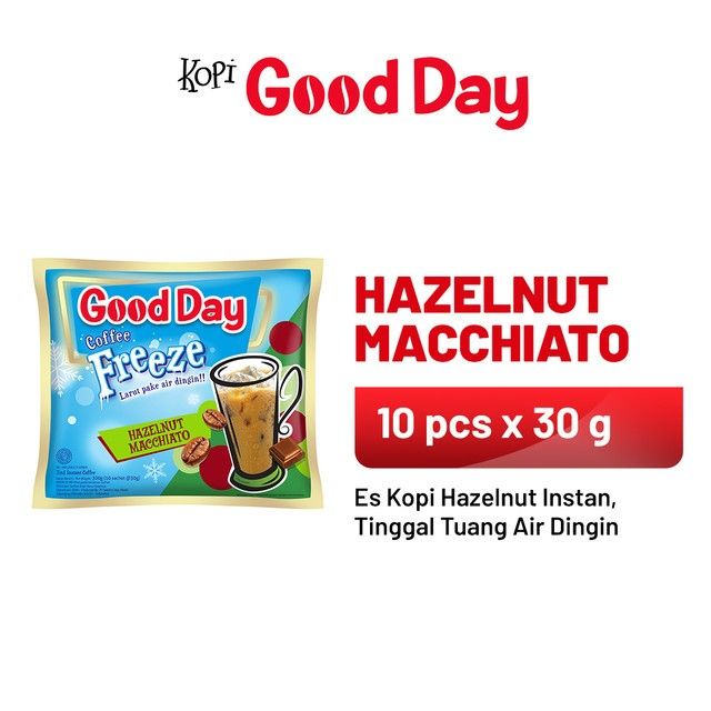 GOOD DAY Coffee Freeze Hazelnut Macchiato 1 Renteng (10 x 30 gr) - 1