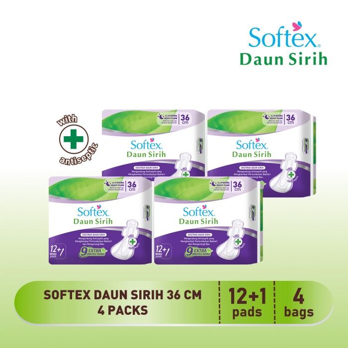 Softex Daun Sirih 36cm - 4 Pack Pembalut Wanita - 1