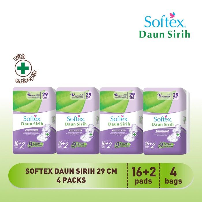 Softex Daun Sirih 29Cm - 4 Pack Pembalut Wanita - 1