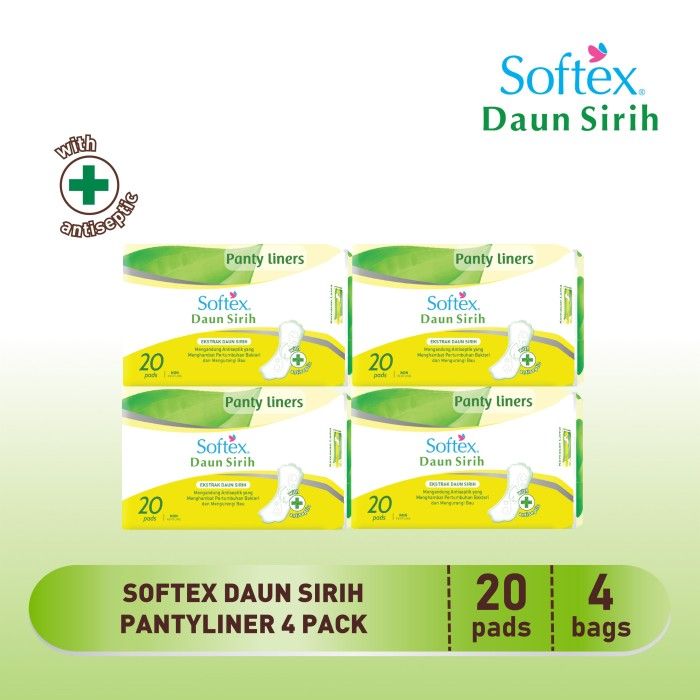 Softex Daun Sirih Pantyliner 20s - 4 Pack - 1